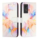 For TCL 501 PT003 Marble Pattern Flip Leather Phone Case(Galaxy Marble White) - 2