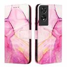 For TCL 505 PT003 Marble Pattern Flip Leather Phone Case(Pink Purple Gold) - 2