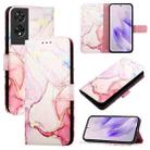 For TCL 505 PT003 Marble Pattern Flip Leather Phone Case(Rose Gold) - 1