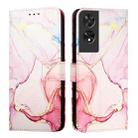 For TCL 505 PT003 Marble Pattern Flip Leather Phone Case(Rose Gold) - 2