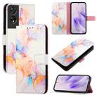 For TCL 505 PT003 Marble Pattern Flip Leather Phone Case(Galaxy Marble White) - 1