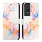 For TCL 505 PT003 Marble Pattern Flip Leather Phone Case(Galaxy Marble White) - 2