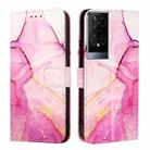 For TCL 50XE 5G PT003 Marble Pattern Flip Leather Phone Case(Pink Purple Gold) - 2