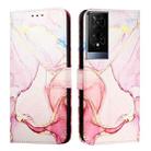 For TCL 50XE 5G PT003 Marble Pattern Flip Leather Phone Case(Rose Gold) - 2