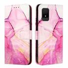 For TCL 502 PT003 Marble Pattern Flip Leather Phone Case(Pink Purple Gold) - 2