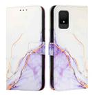 For TCL 502 PT003 Marble Pattern Flip Leather Phone Case(White Purple) - 2