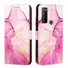 For TCL 30 XL T701DL PT003 Marble Pattern Flip Leather Phone Case(Pink Purple Gold) - 2