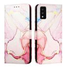 For TCL 30T T603DL PT003 Marble Pattern Flip Leather Phone Case(Rose Gold) - 2