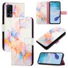 For TCL 40 XL / TCL 40 T T608DL PT003 Marble Pattern Flip Leather Phone Case(Galaxy Marble White) - 1