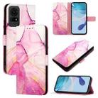 For TCL 50 LE PT003 Marble Pattern Flip Leather Phone Case(Pink Purple Gold) - 1