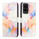 For TCL 50 LE PT003 Marble Pattern Flip Leather Phone Case(Galaxy Marble White) - 2