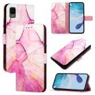 For TCL 30Z T602DL PT003 Marble Pattern Flip Leather Phone Case(Pink Purple Gold) - 1