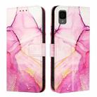 For TCL 30Z T602DL PT003 Marble Pattern Flip Leather Phone Case(Pink Purple Gold) - 2