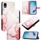 For TCL 30Z T602DL PT003 Marble Pattern Flip Leather Phone Case(Rose Gold) - 1