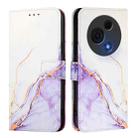 For TCL 60 NxtPaper PT003 Marble Pattern Flip Leather Phone Case(White Purple) - 3