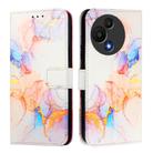 For TCL 605 / 6SE PT003 Marble Pattern Flip Leather Phone Case(Galaxy Marble White) - 2