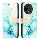 For TCL 605 / 6SE PT003 Marble Pattern Flip Leather Phone Case(Green) - 2
