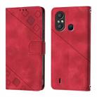 For Itel A58 / A49 Skin Feel Embossed Leather Phone Case(Red) - 2