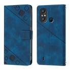 For Itel A58 / A49 Skin Feel Embossed Leather Phone Case(Blue) - 2