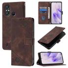 For Itel A58 / A49 Skin Feel Embossed Leather Phone Case(Brown) - 1