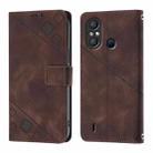 For Itel A58 / A49 Skin Feel Embossed Leather Phone Case(Brown) - 2