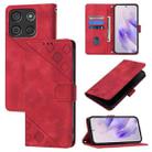 For Itel A60 / A60s Skin Feel Embossed Leather Phone Case(Red) - 1