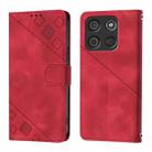 For Itel A60 / A60s Skin Feel Embossed Leather Phone Case(Red) - 2