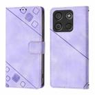 For Itel A60 / A60s Skin Feel Embossed Leather Phone Case(Light Purple) - 2