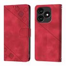 For Itel A70 Skin Feel Embossed Leather Phone Case(Red) - 2