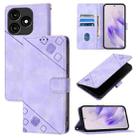 For Itel A70 Skin Feel Embossed Leather Phone Case(Light Purple) - 1