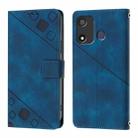 For Itel P17 / A27 Skin Feel Embossed Leather Phone Case(Blue) - 2