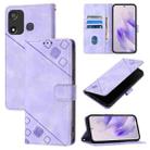 For Itel P17 / A27 Skin Feel Embossed Leather Phone Case(Light Purple) - 1