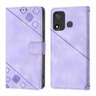 For Itel P17 / A27 Skin Feel Embossed Leather Phone Case(Light Purple) - 2