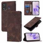 For Itel P17 / A27 Skin Feel Embossed Leather Phone Case(Brown) - 1