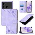 For Itel P40 Skin Feel Embossed Leather Phone Case(Light Purple) - 1