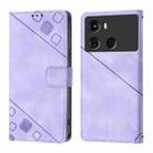 For Itel P40 Skin Feel Embossed Leather Phone Case(Light Purple) - 2