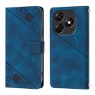 For Itel P55 4G Skin Feel Embossed Leather Phone Case(Blue) - 2