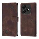 For Itel P55 4G Skin Feel Embossed Leather Phone Case(Brown) - 2