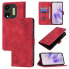 For Itel P55 5G Skin Feel Embossed Leather Phone Case(Red) - 1