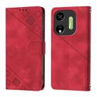 For Itel P55 5G Skin Feel Embossed Leather Phone Case(Red) - 2