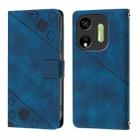 For Itel P55 5G Skin Feel Embossed Leather Phone Case(Blue) - 2