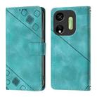 For Itel P55 5G Skin Feel Embossed Leather Phone Case(Green) - 2