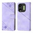 For Itel P55 5G Skin Feel Embossed Leather Phone Case(Light Purple) - 2