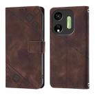 For Itel P55 5G Skin Feel Embossed Leather Phone Case(Brown) - 2