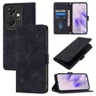 For Itel P55+ Skin Feel Embossed Leather Phone Case(Black) - 1