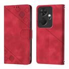 For Itel P55+ Skin Feel Embossed Leather Phone Case(Red) - 2
