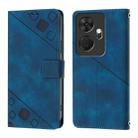 For Itel P55+ Skin Feel Embossed Leather Phone Case(Blue) - 2