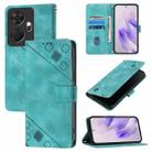 For Itel P55+ Skin Feel Embossed Leather Phone Case(Green) - 1