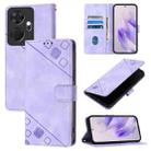 For Itel P55+ Skin Feel Embossed Leather Phone Case(Light Purple) - 1