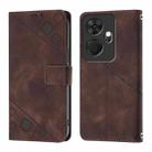 For Itel P55+ Skin Feel Embossed Leather Phone Case(Brown) - 2